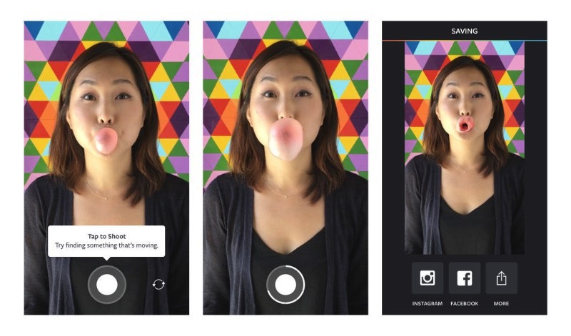 O pessoal do Instagram não quer que você saia do aplicativo e andam sendo criativos quando se trata de encontrar novas maneiras de fazer você usar o serviço deles. Foi assim que surgiu o Boomerang, um aplicativo bem simples onde você pode fotografar uma sequência de fotos e inserir todas elas em um curto vídeo que toca em loop e sem som. Simples e direto.
