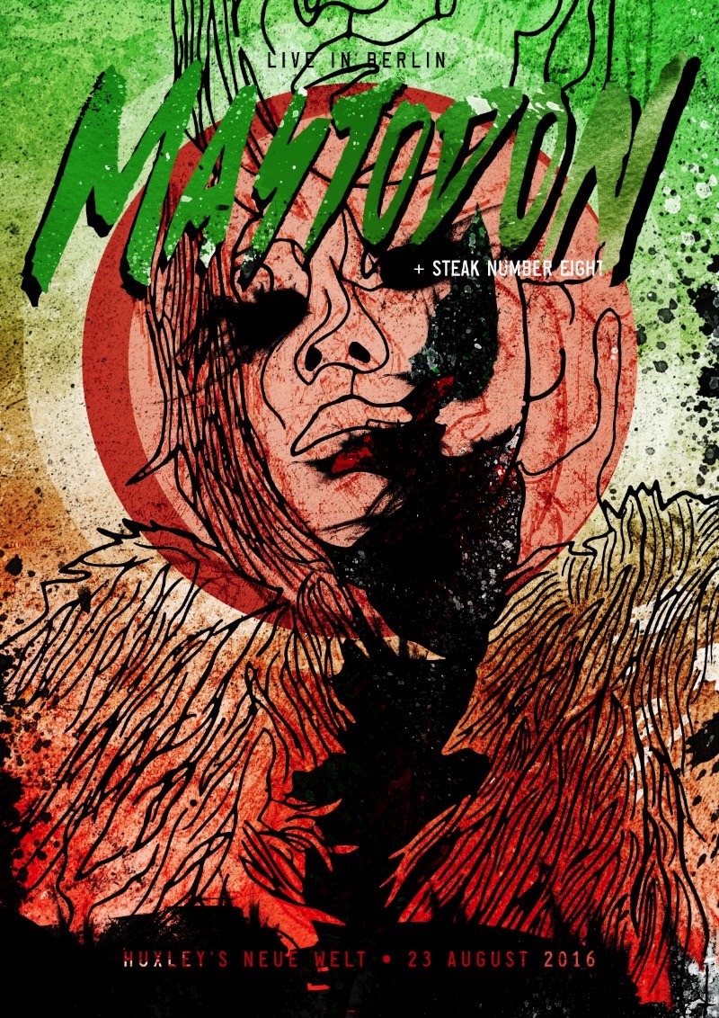 Um Poster para o show do Mastodon em Berlim em Agosto de 2016